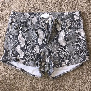 Snakeskin patterned shorts